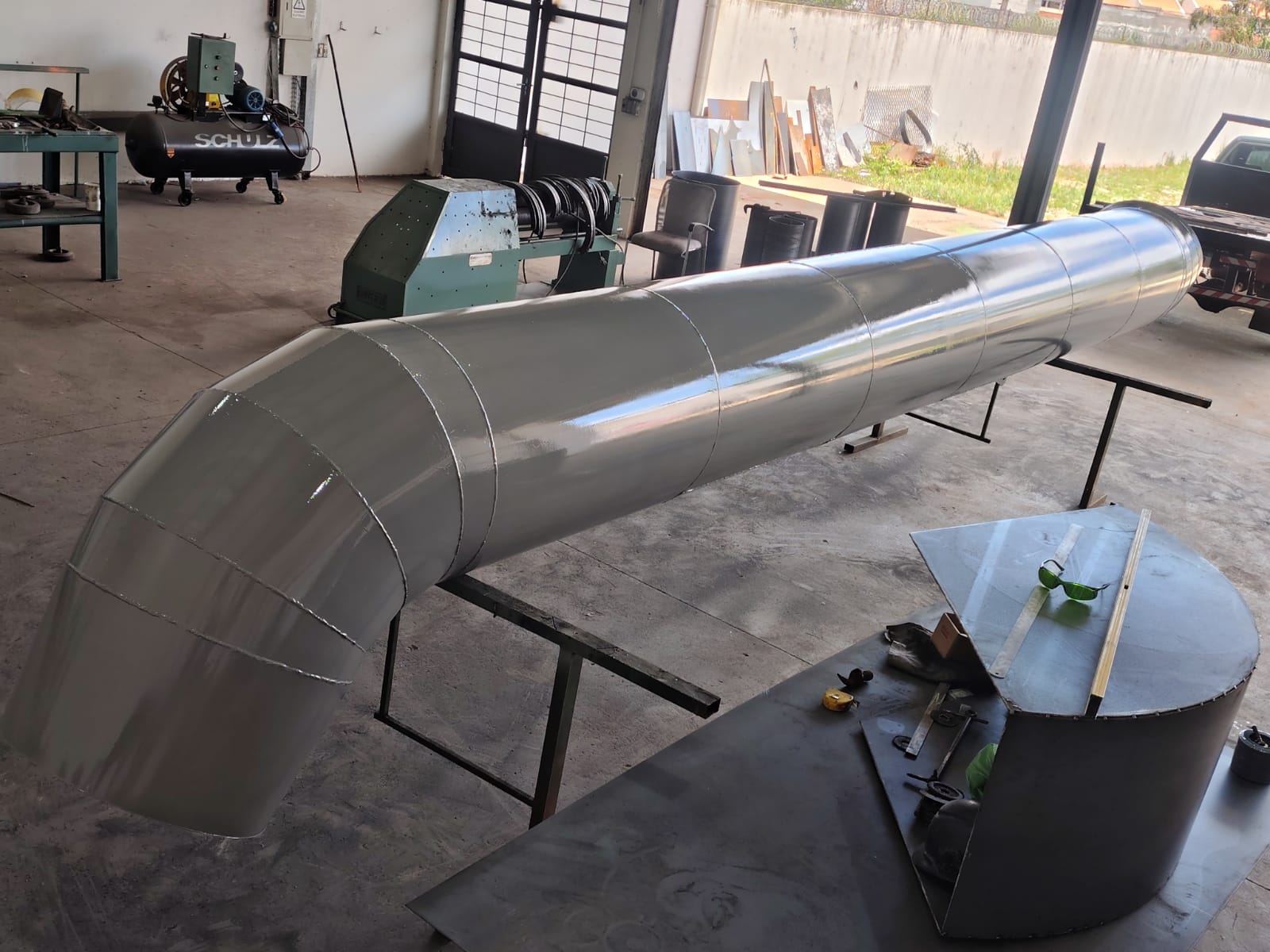 Duto pintado finalizado